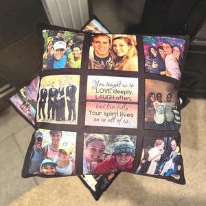 Memorial Pillow, Memorial Photo Pillow 18x18, Custom Pillow, Personalized Picture Pillow, Memorial Gift,In Memory Of, Custom Huggable Pillow