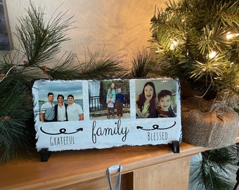 Photo on rock slate, Personalized family photo, Custom picture on rock slate, Rock Photo, Plaque Picture, Photo Gift Personalized