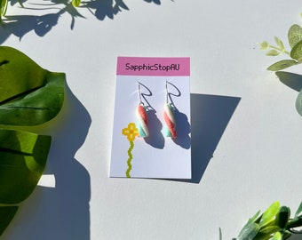 Trans Marshmallow Twist Earrings