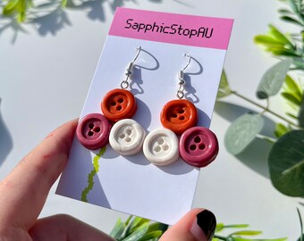 Triple Button Lesbian Earrings