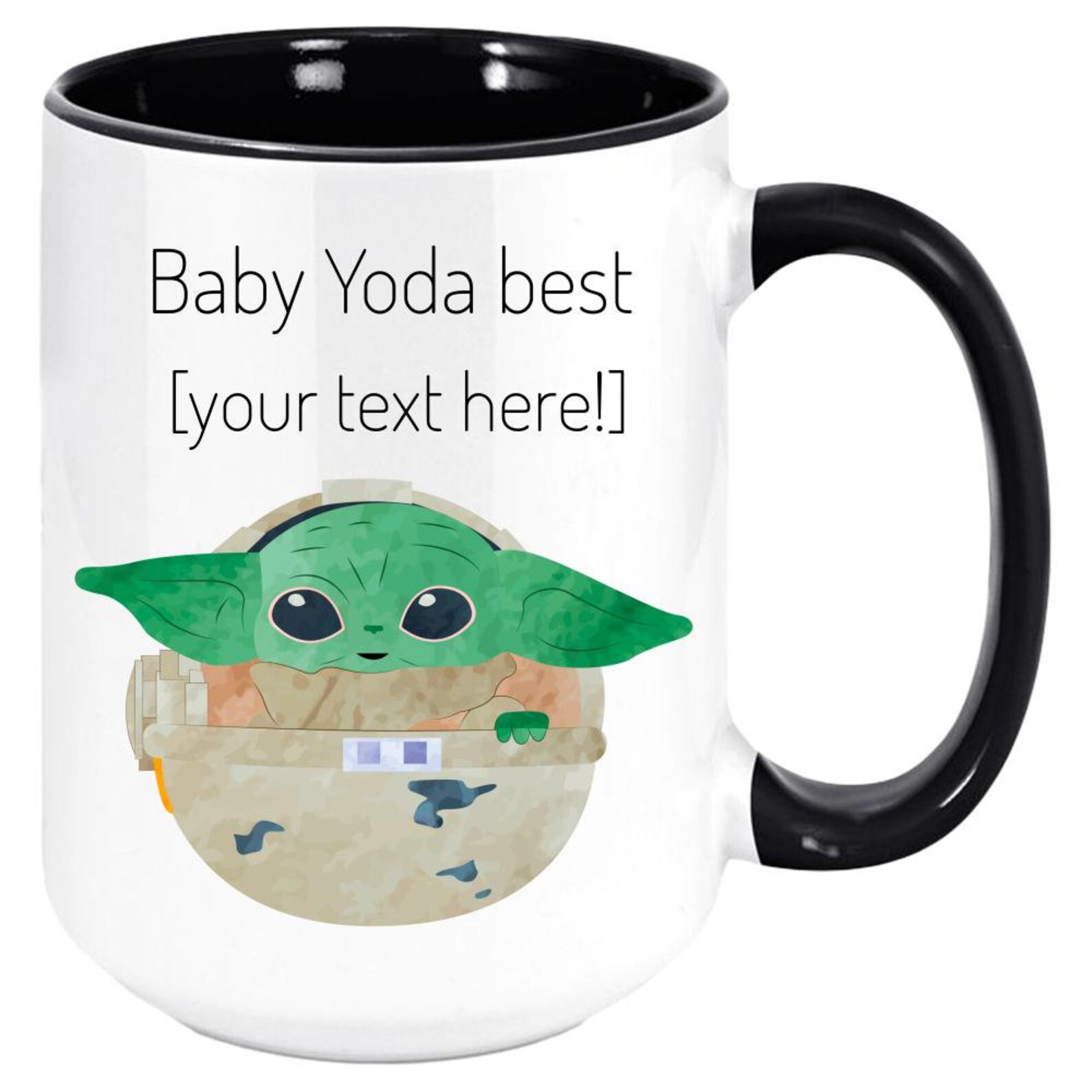 Personalized Baby Yoda Mug baby Yoda Best your Text Etsy