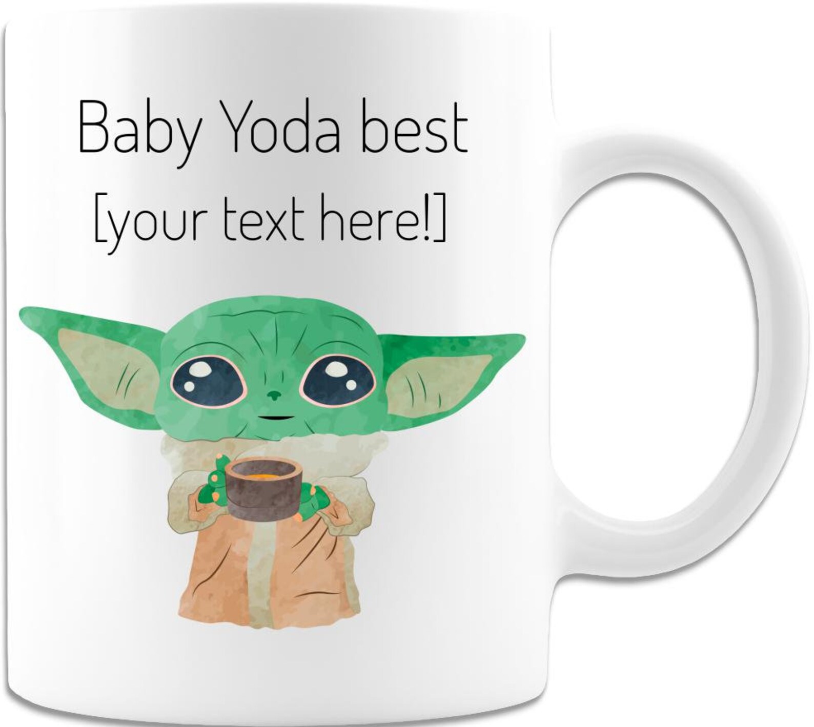 Personalized Baby Yoda Mug baby Yoda Best your Text Etsy