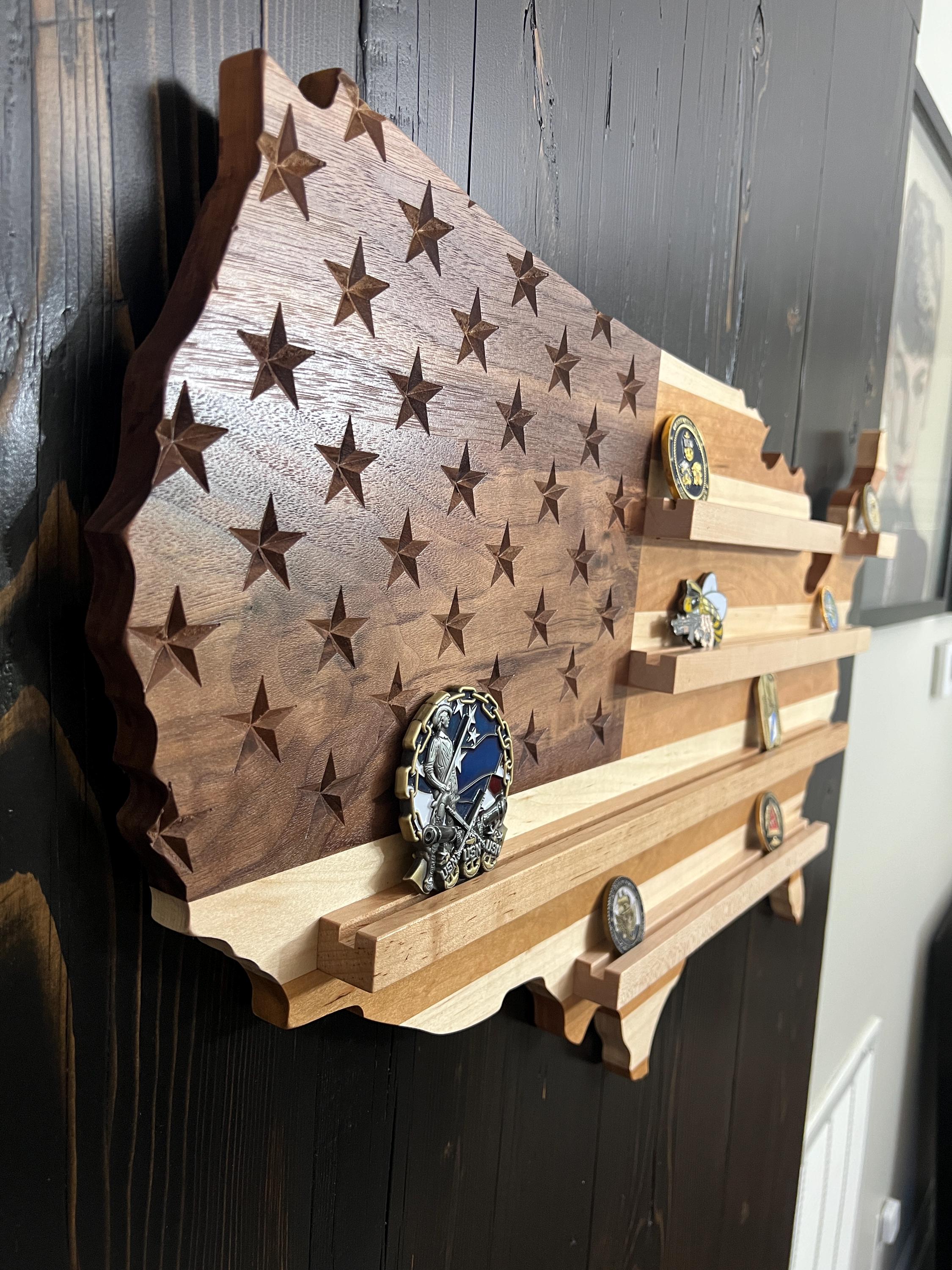 USA Cutout Challenge Coin Rack - Etsy