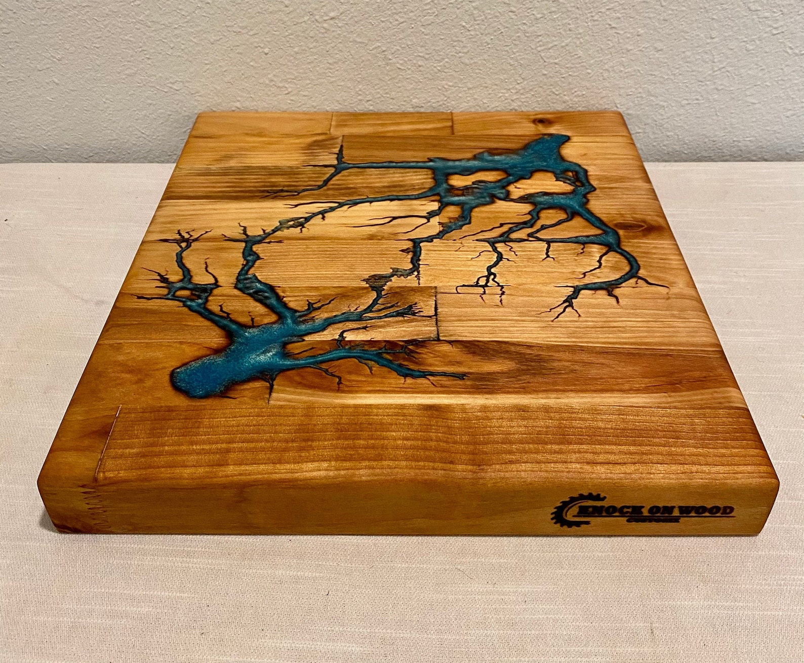Fractal Burned Epoxy Filled Cutting Board Etsy