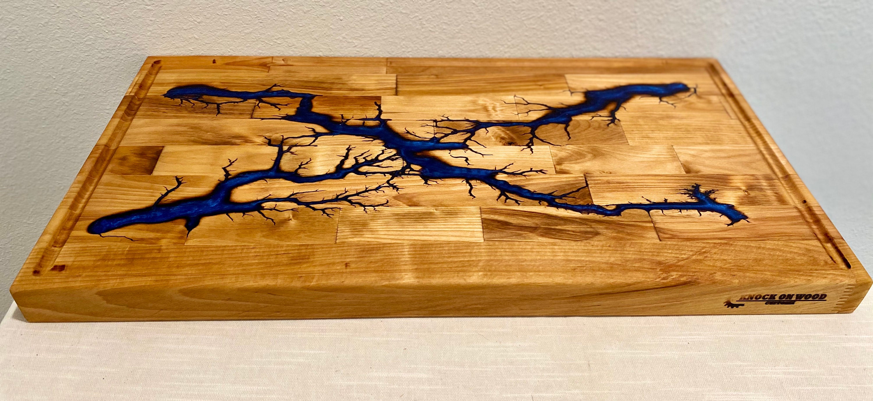 Fractal Burned Epoxy Filled Cutting Board Etsy UK