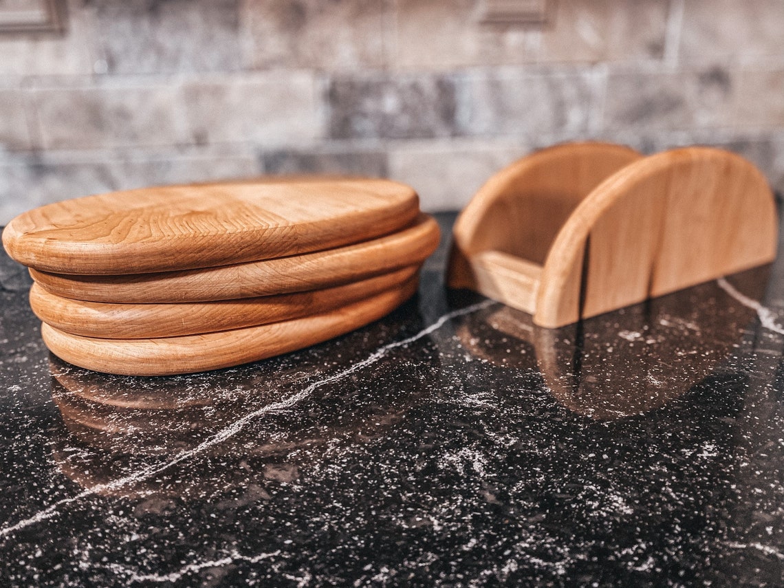 Wooden Snack Tray Set Wooden Plate Set Snack Boards Snack Etsy