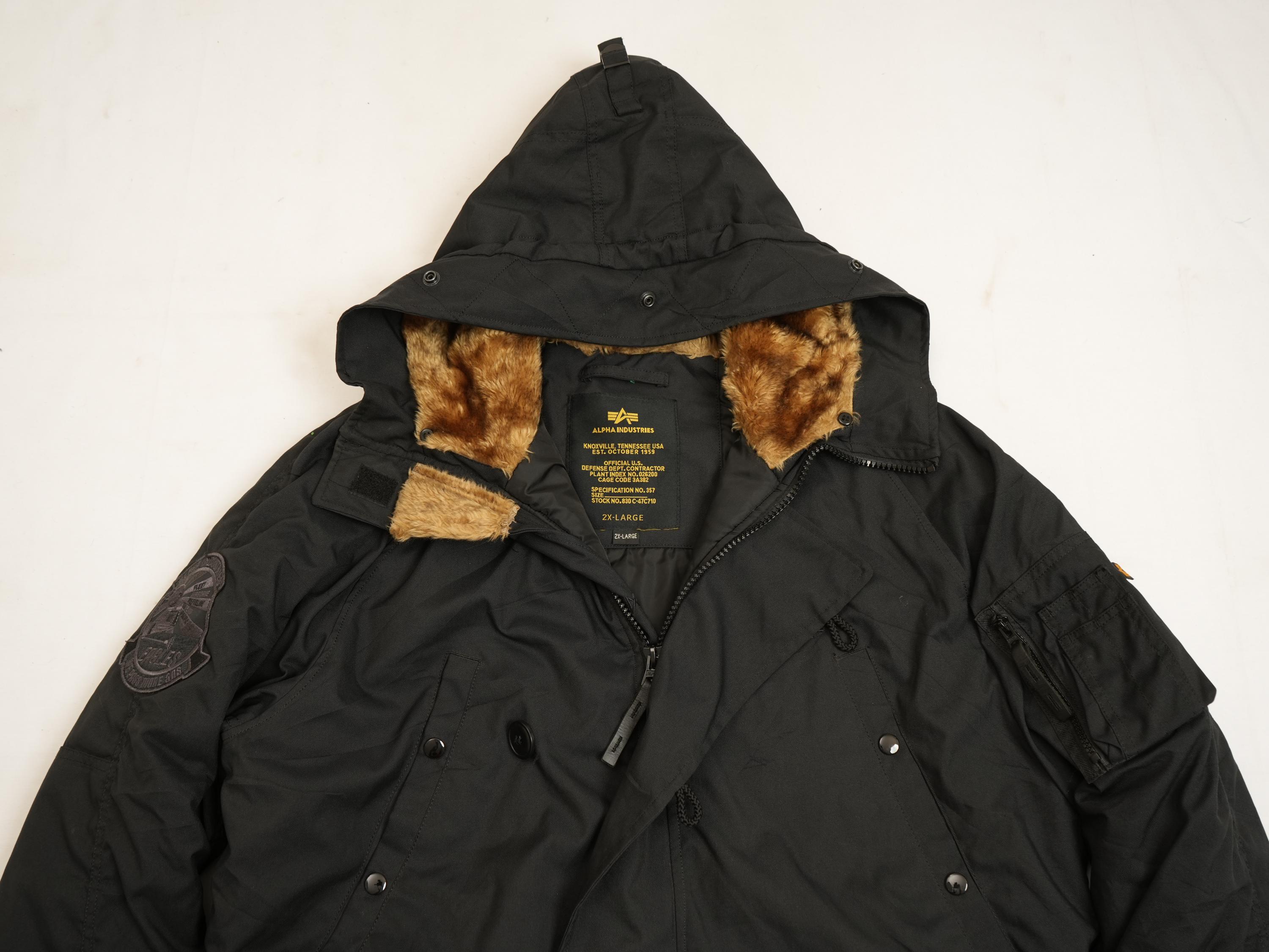 Vintage Alpha Industries N-3B Parka | 90s Military Black Winter