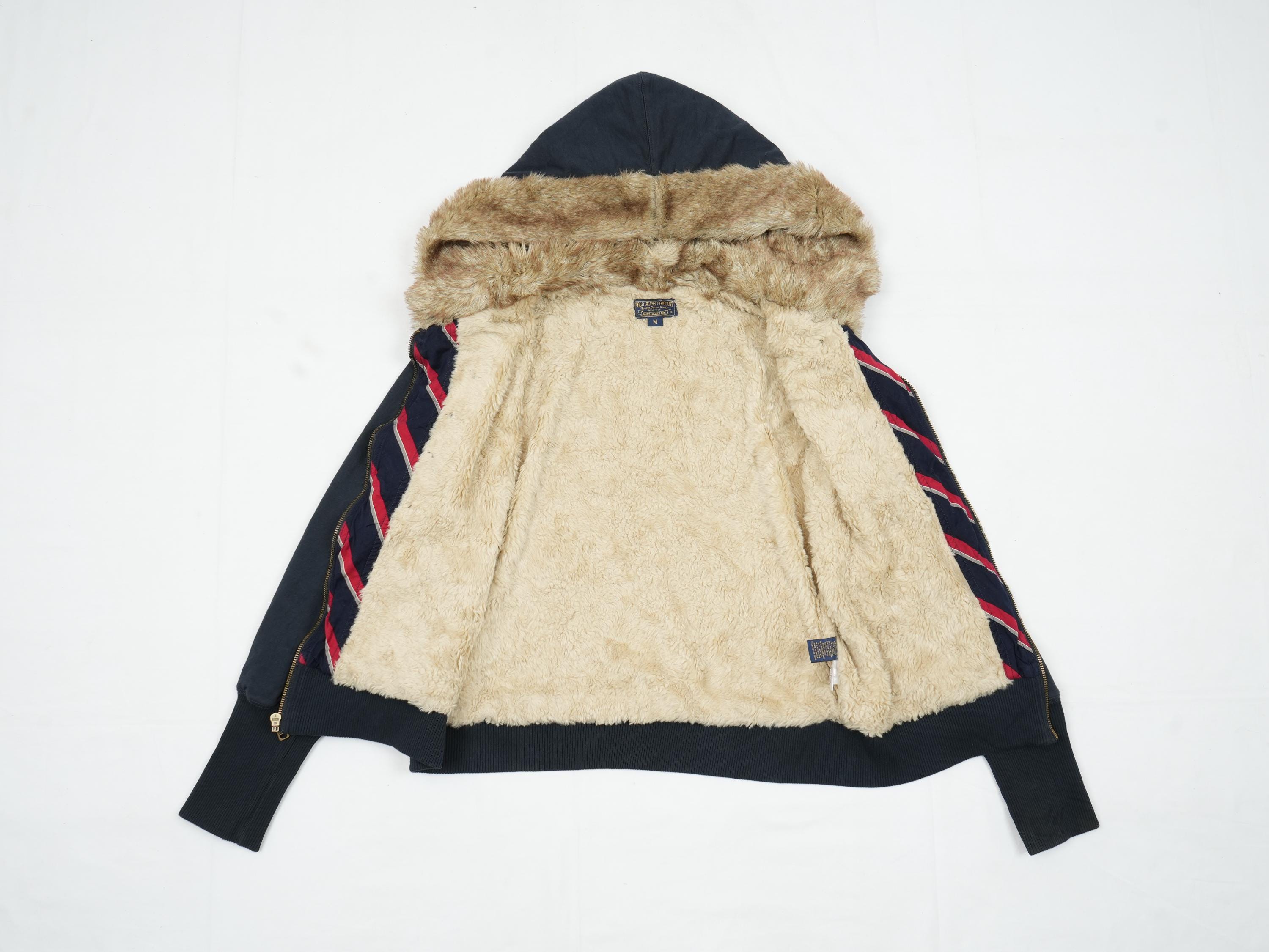 Vintage Ralph Lauren Military Hoodie: 1990s Polo Jeans Faux Fur