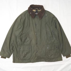 Vintage Barbour Bedale Waxed Cotton Jacket Barbour Olive Green Jacket Made in England Barbour British Heritage Outerwear Medium Size