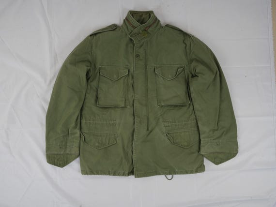 Vintage M-65 Field Jacket: USA Army Olive Green Coat, Made in USA