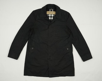 Upcycles Burberry Black Trench Cotton Coat: Reworked Pre loved Burberry for Womens - Y2K style
