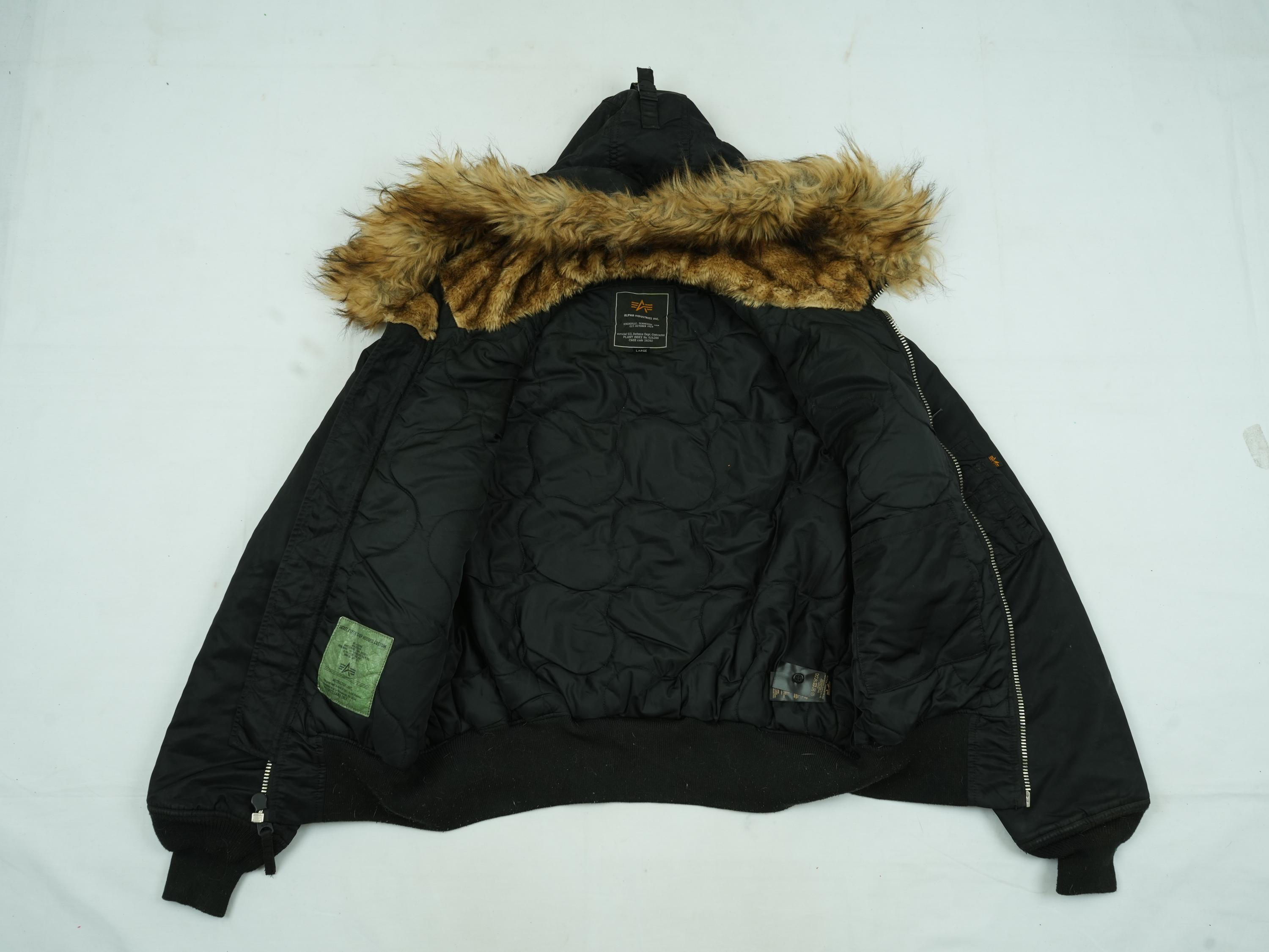 Vintage Alpha Industries Hooded Bomber Jacket | Y2K Faux-fur Trim 