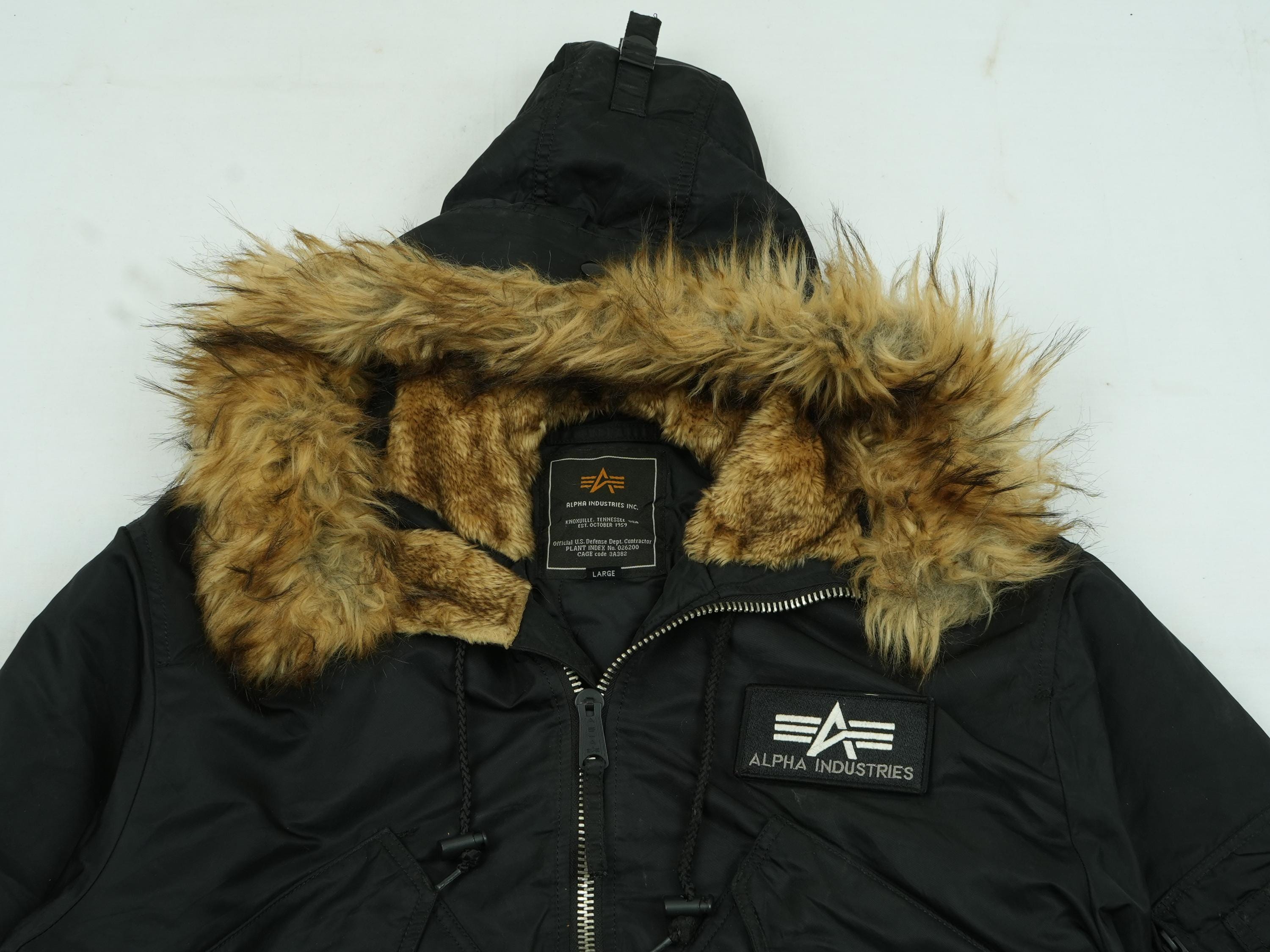 Vintage Alpha Industries Hooded Bomber Jacket | Y2K Faux-fur Trim 