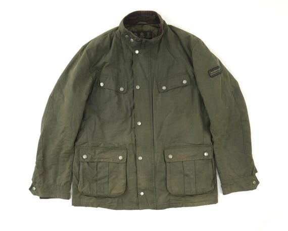 90s Vintage Barbour Waxed Motorcycle Jacket: Barbour International
