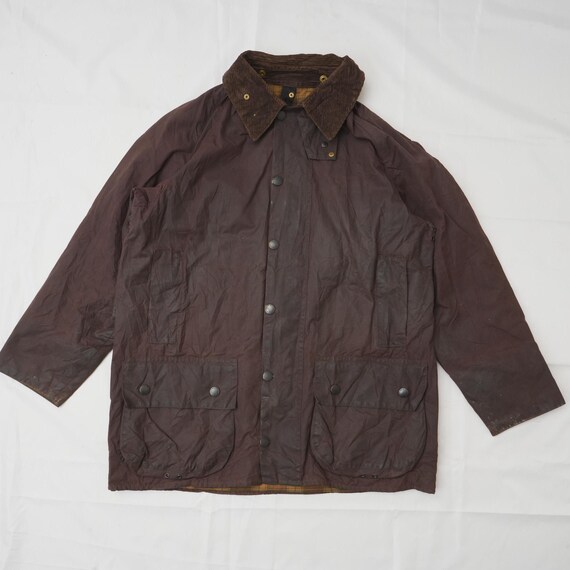 Vintage Barbour Beaufort Waxed Cotton Jacket: Mens C40, Made in England