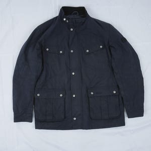 Chaqueta biker vintage de algodón Barbour International: 1987 XL, fabricada en Inglaterra