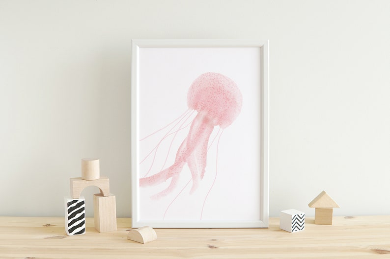 Printable Ocean Theme Decor Nursery Wall Art Ocean Pink Etsy