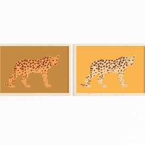 BOHO Jaguar Wall art, Jaguar illustrated Poster, Colorful Cheetah, Safari Animal Wall Decor, Animal Print for kid, Printable wall art jaguar
