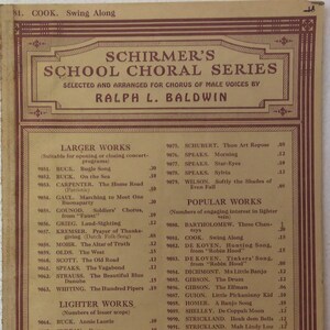 Schirmers Choral Series 1928