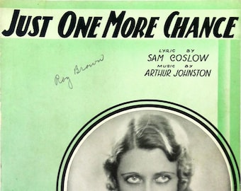 Sheet Music, Just One More Chance, Ruth Etting, 1931