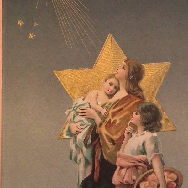 Postcard, Blessed Christmas ca 1907 made in German Postmarked but not legible