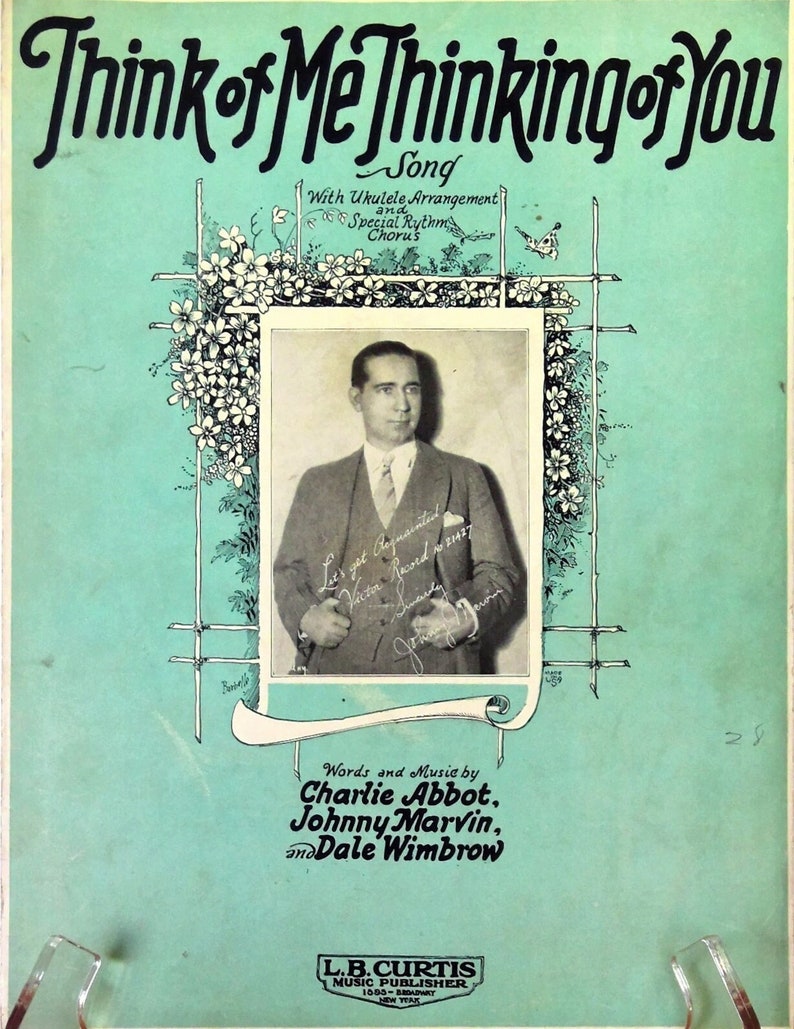 Sheet Music, Think of Me Thinking of You, 1928 image 1