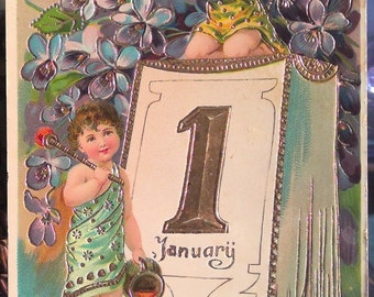 Happy New Year, German Card, ca 1912