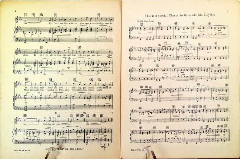 Sheet Music, Think of Me Thinking of You, 1928 image 3
