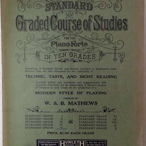 Curso Graduado de Estudios o Pian0, Libro V, Circa 1917