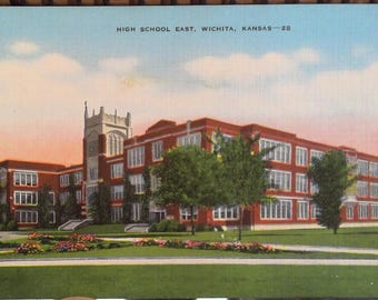 Postkarte, High School East, Wichita, Kansas