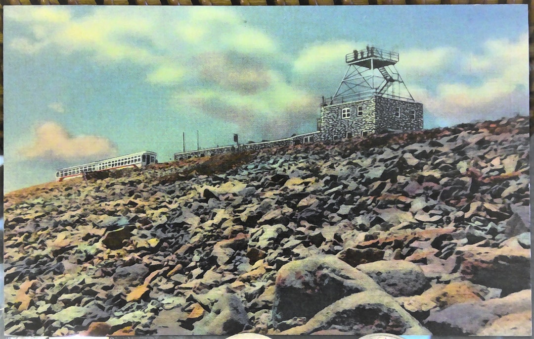 Streamline Cog Train at Summit of Pikes Peak, Colorado. Sanborn, C.T ...