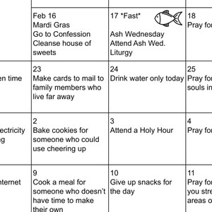 Catholic Lenten Challenge Calendar 2023 - Etsy