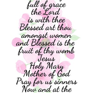 Hail Mary Printable PDF- 3 Different Versions - Etsy