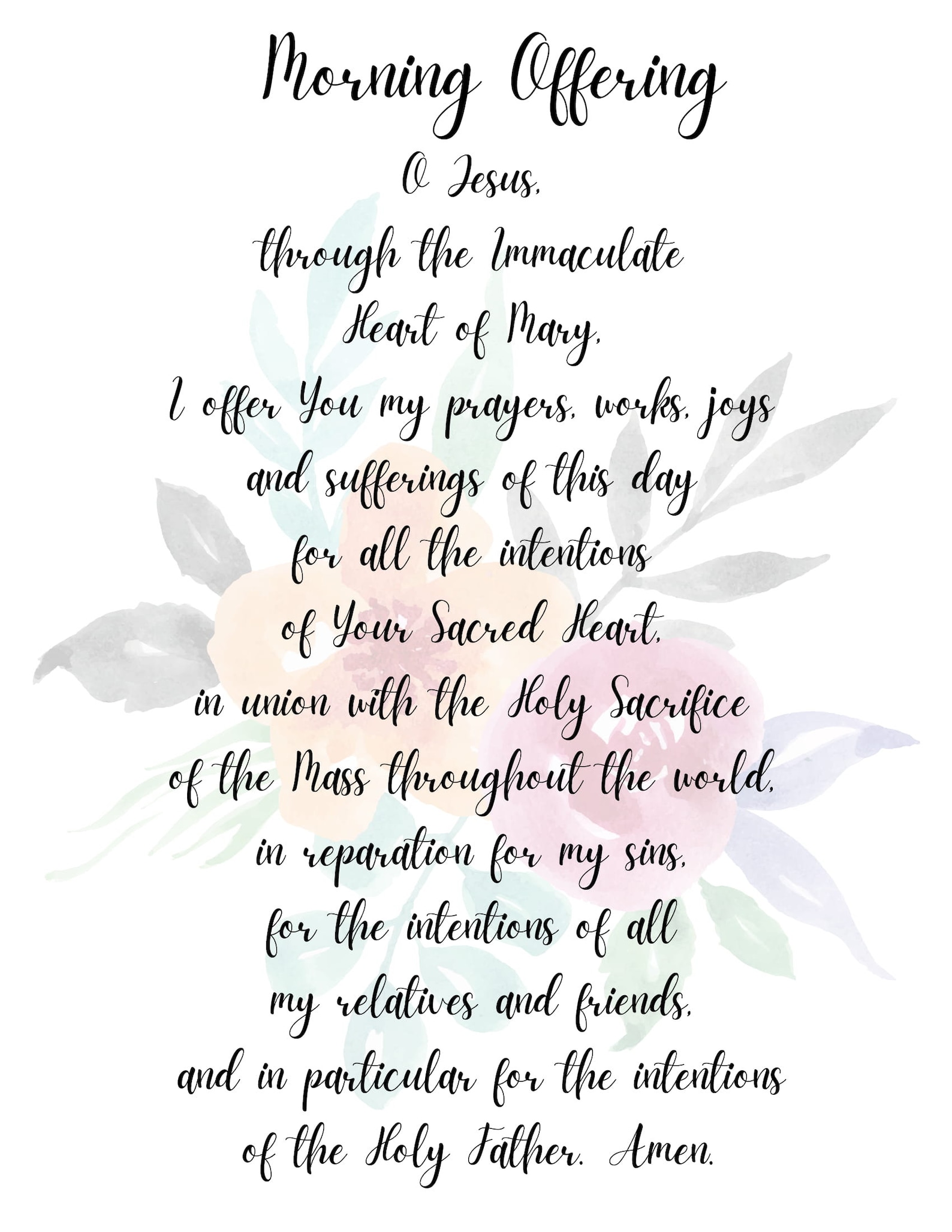 Catholic Daily Prayer Printable - Full Size - Etsy