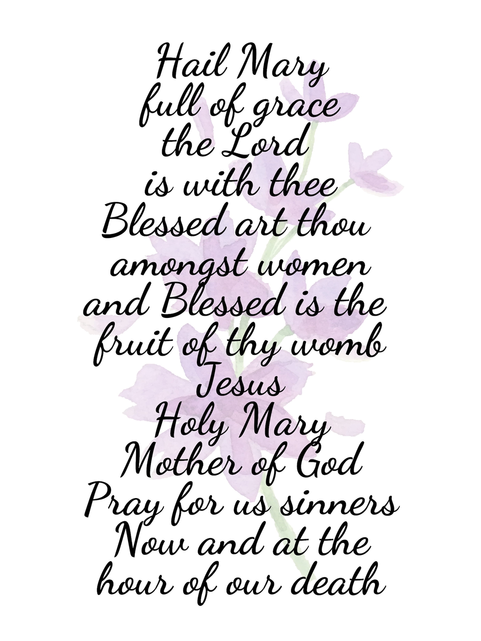 Hail Mary Printable PDF- 3 Different Versions - Etsy