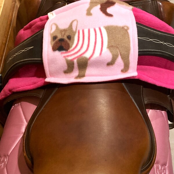 Stirrup/irons and girth holder  **Hot Pink Frenchie**