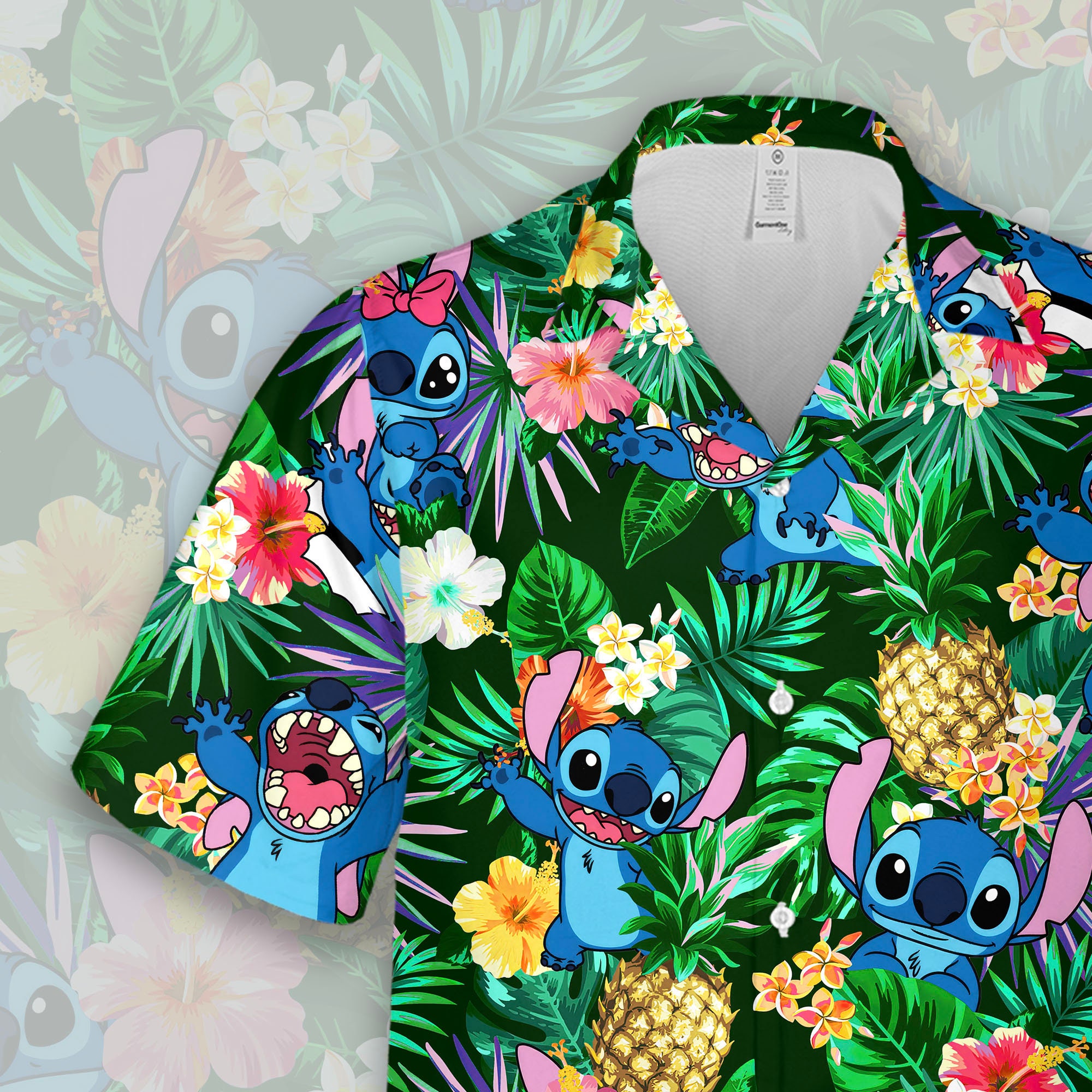 Lilo Stitch Tropical Hawaiian Shirt, Ohana Pineapple Shirt