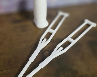 Christmas Elf Doll Crutches and Cast Set | 3D Printed Elf Doll Accessories