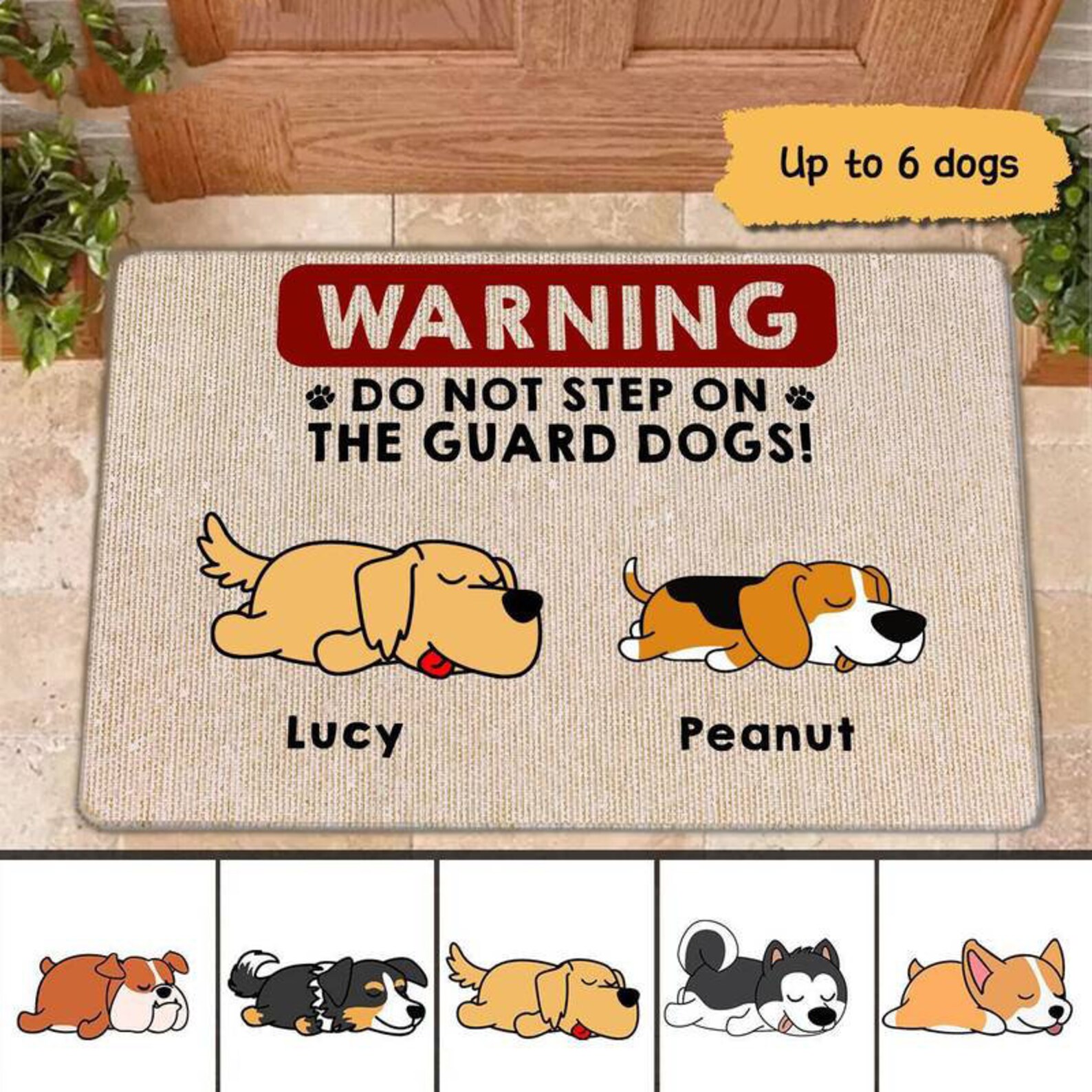 Warnung nicht Schritt auf Wache Hund personalisierte Fußmatte Etsy