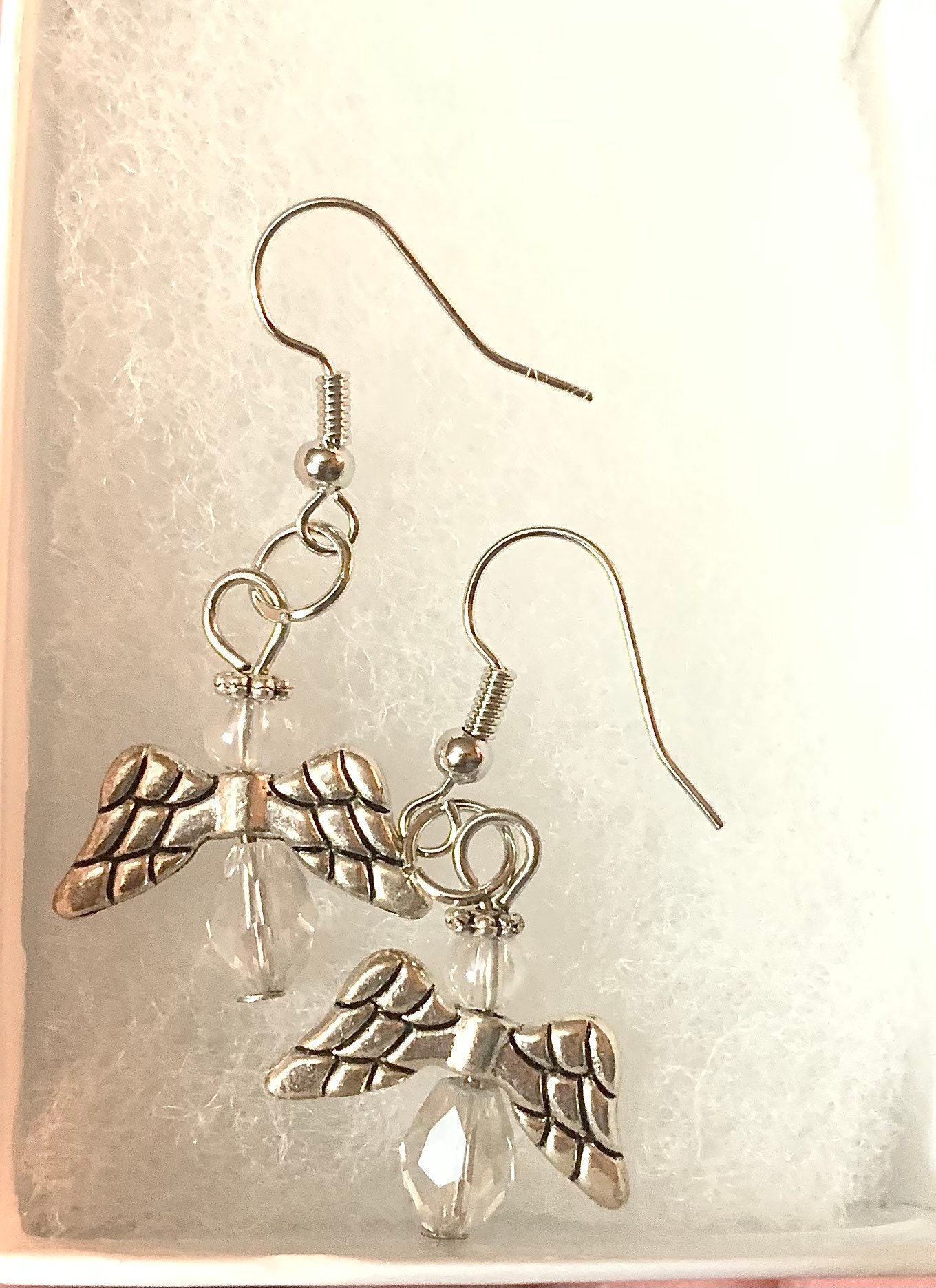 Angel Earrings Beaded Angel Earrings Lightweight Earrings Etsy