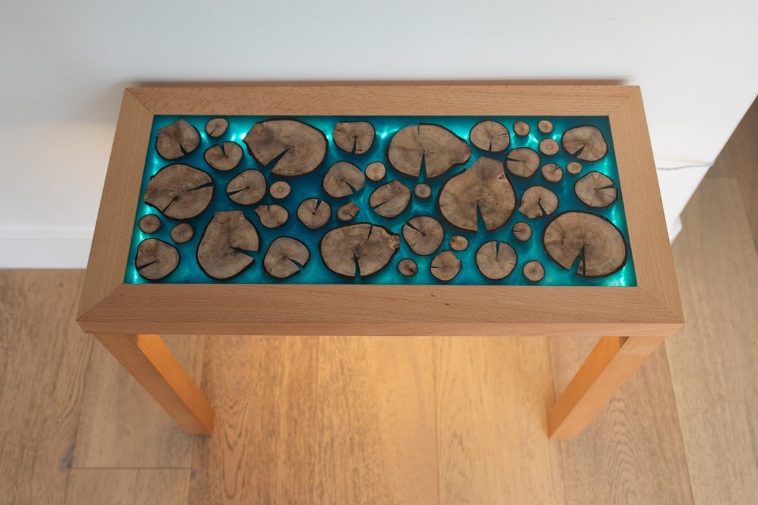 Light up Reclaimed Wood Table Etsy