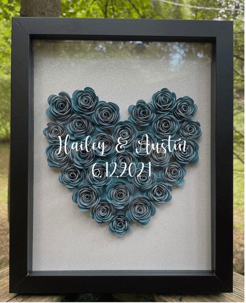 Wedding Shadow Box Flower Shadow Box Anniversary Gift Etsy