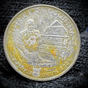 State Quarter Error Duke Ellington Odd Colors and Toning!
