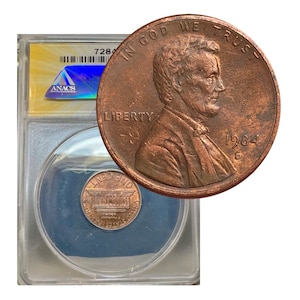 1984 D Lincoln Memorial Penny Cent Nice Toning Thick Liberty ANACS Certified