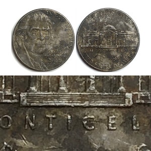 Black Beauty Jefferson Nickel off centered with Full Steps!