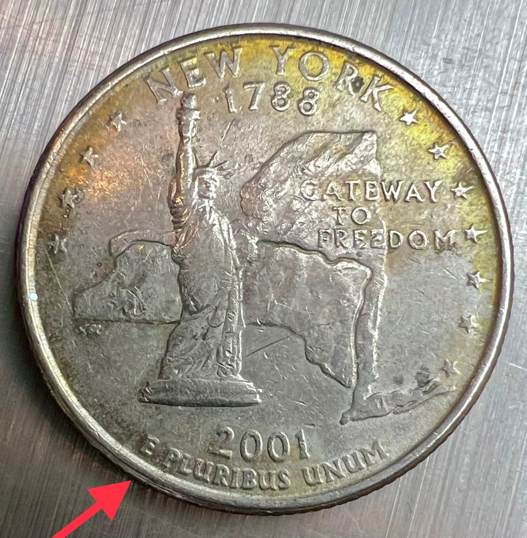 2001 P New York Quarter Value 2001 P New York Quarter Rainbow Toned Rims & Slightly off - Etsy