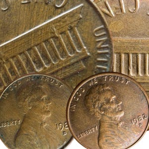 1982 D Lincoln Cent “Woody” Pennies Alloy Error Lot of 2