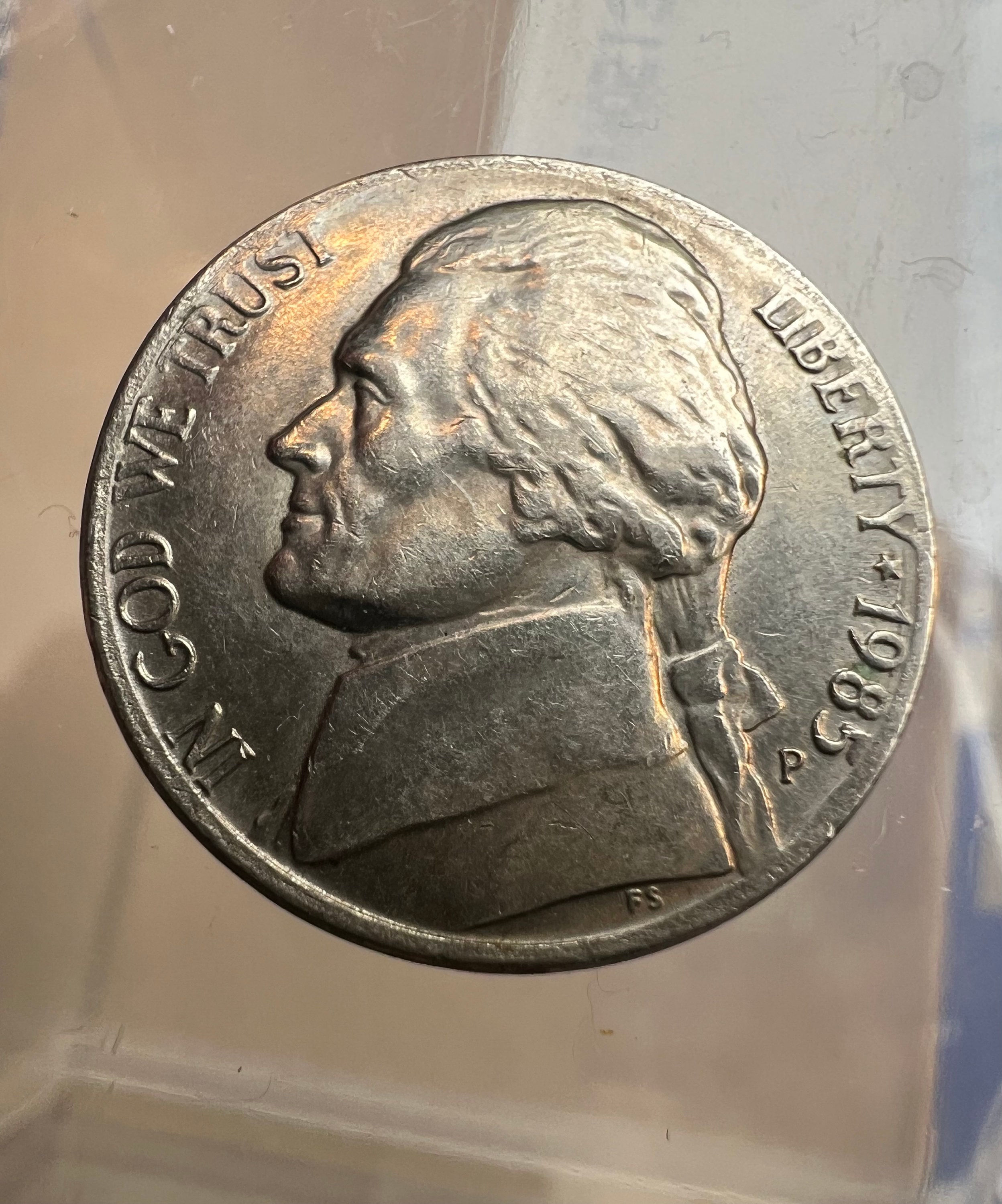 1985 P Off-centered Jefferson Nickel With Toning! - Etsy