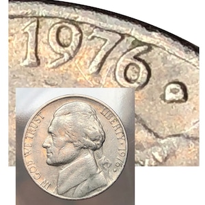 1976 D Nickel with Fat Raised Mintmark