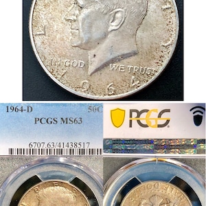 1964 D Kennedy Half Dollar- Silver- PGCS Certified-Unique Tone!
